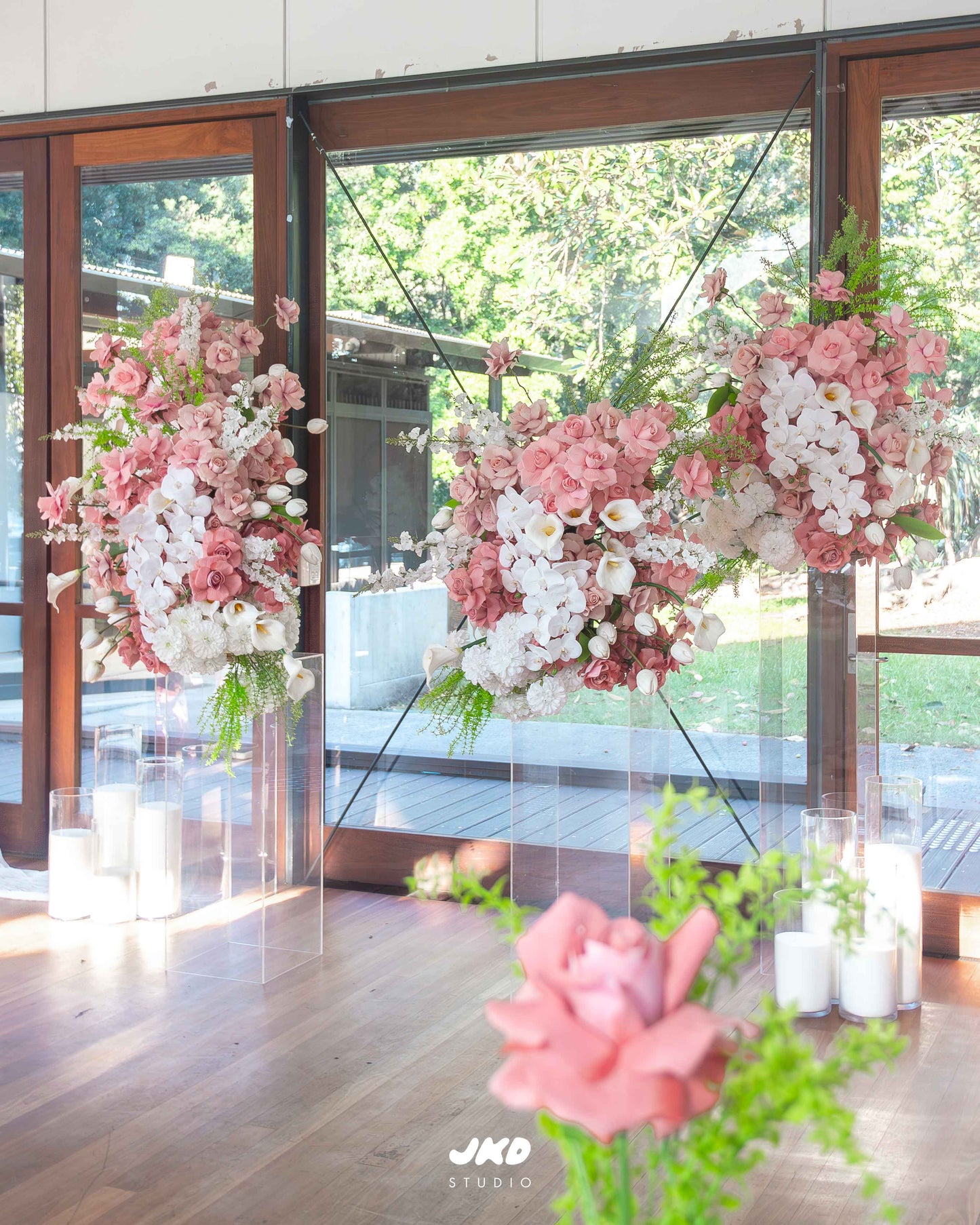 Acrylic Plinth Floral Towers