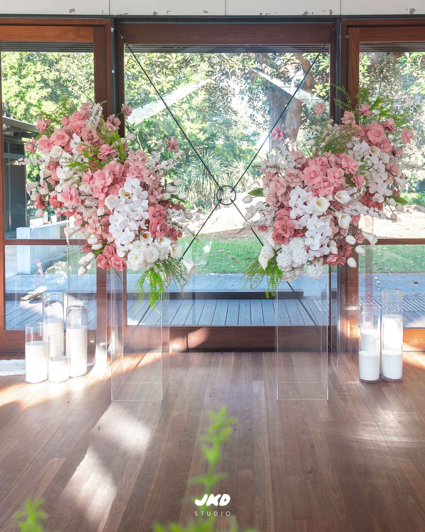 Acrylic Plinth Floral Towers