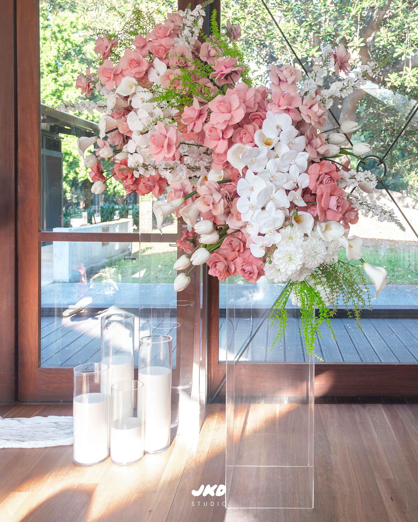Acrylic Plinth Floral Towers