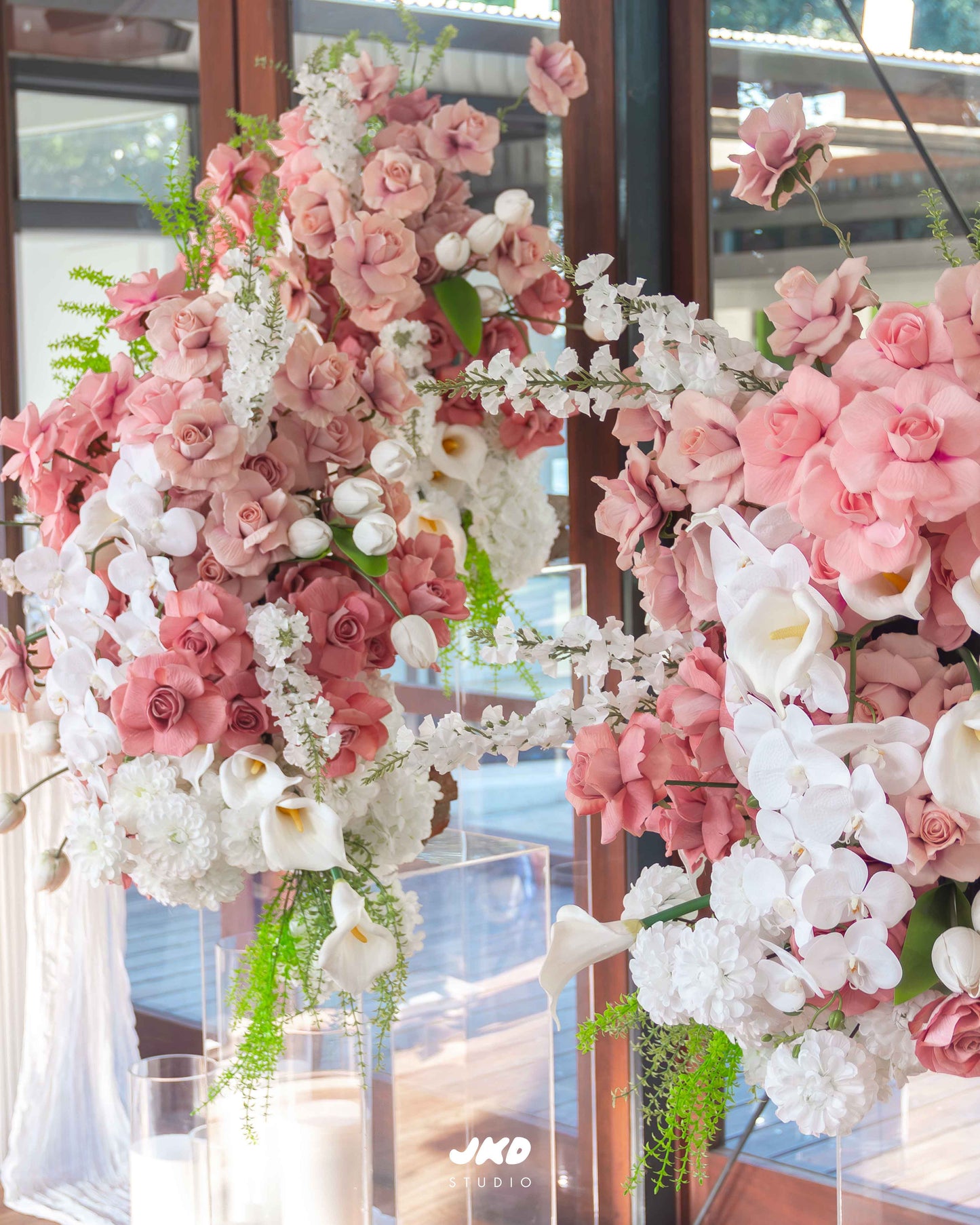 Acrylic Plinth Floral Towers