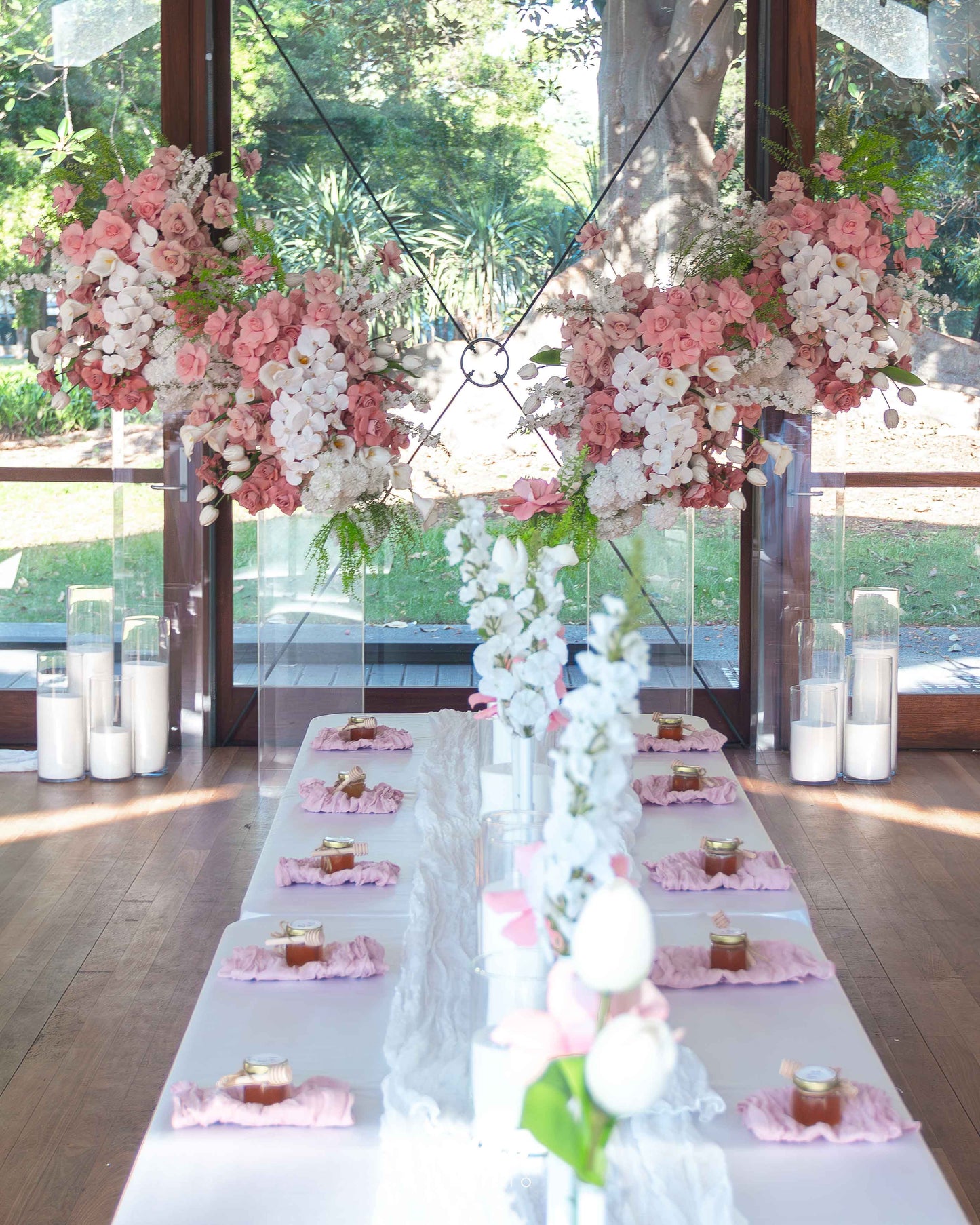 Acrylic Plinth Floral Towers