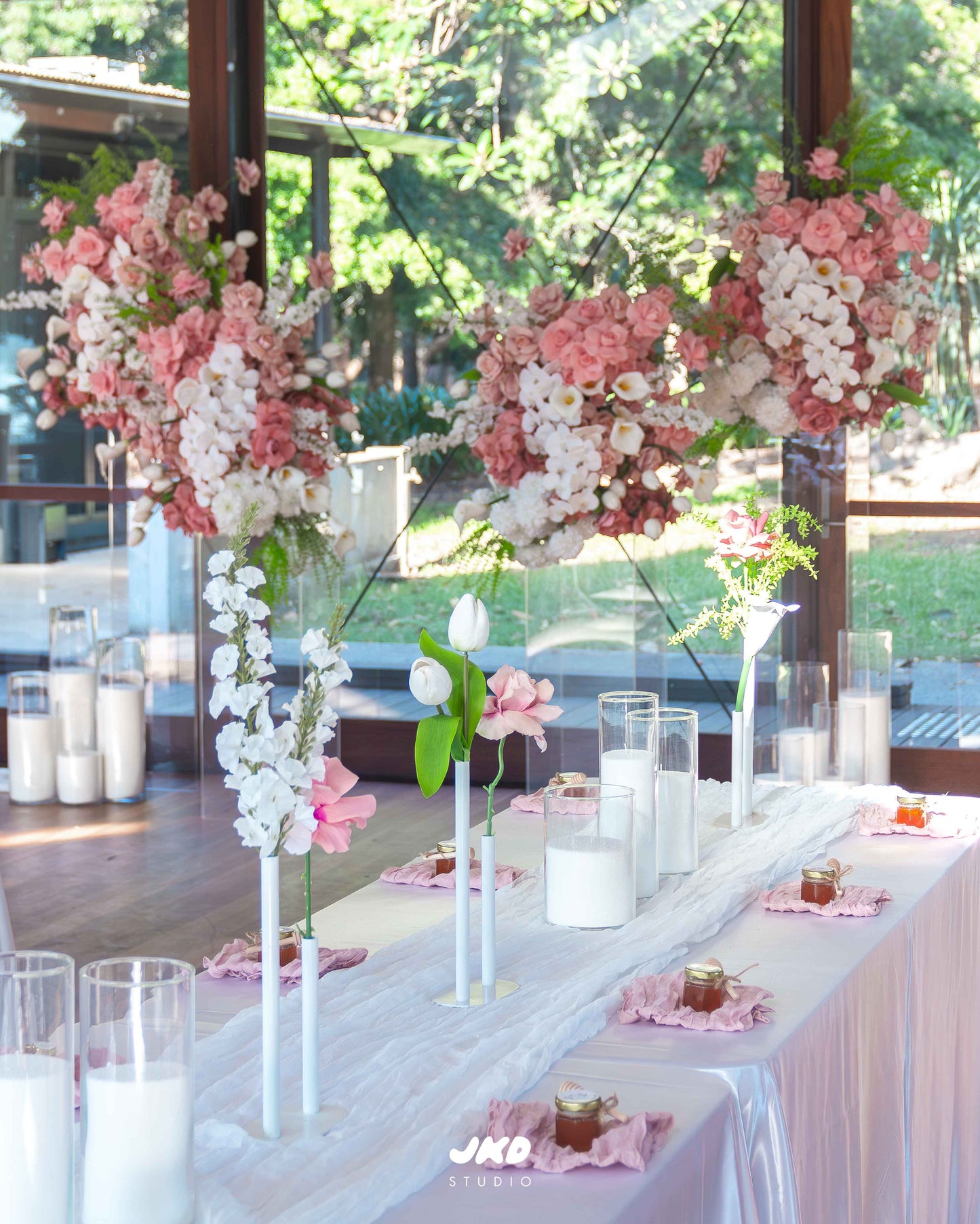 Acrylic Plinth Floral Towers