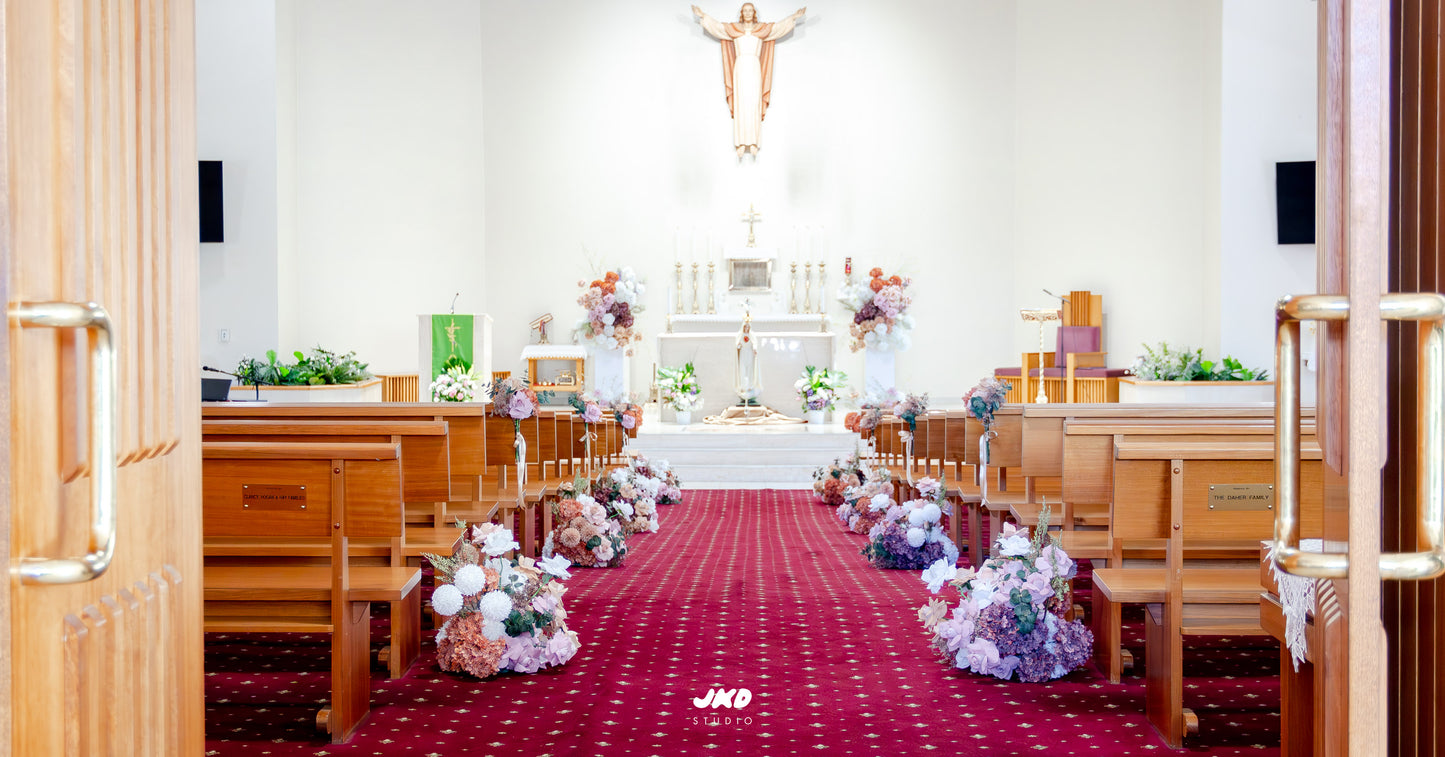 White Plinths Floral