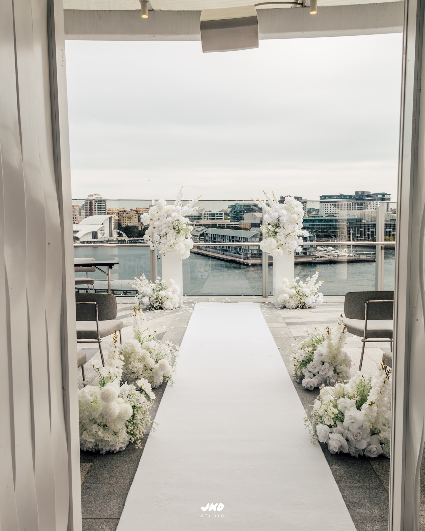 White Plinths Floral