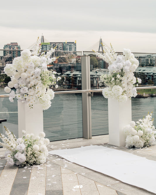 White Plinths Floral