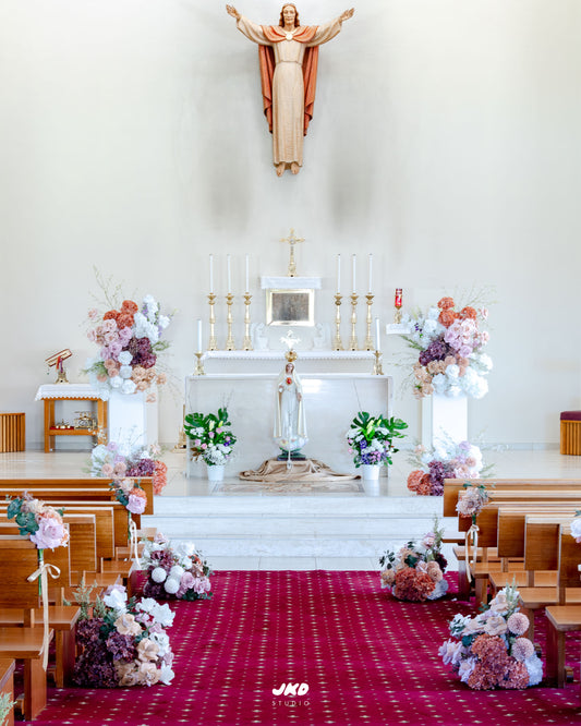 White Plinths Floral